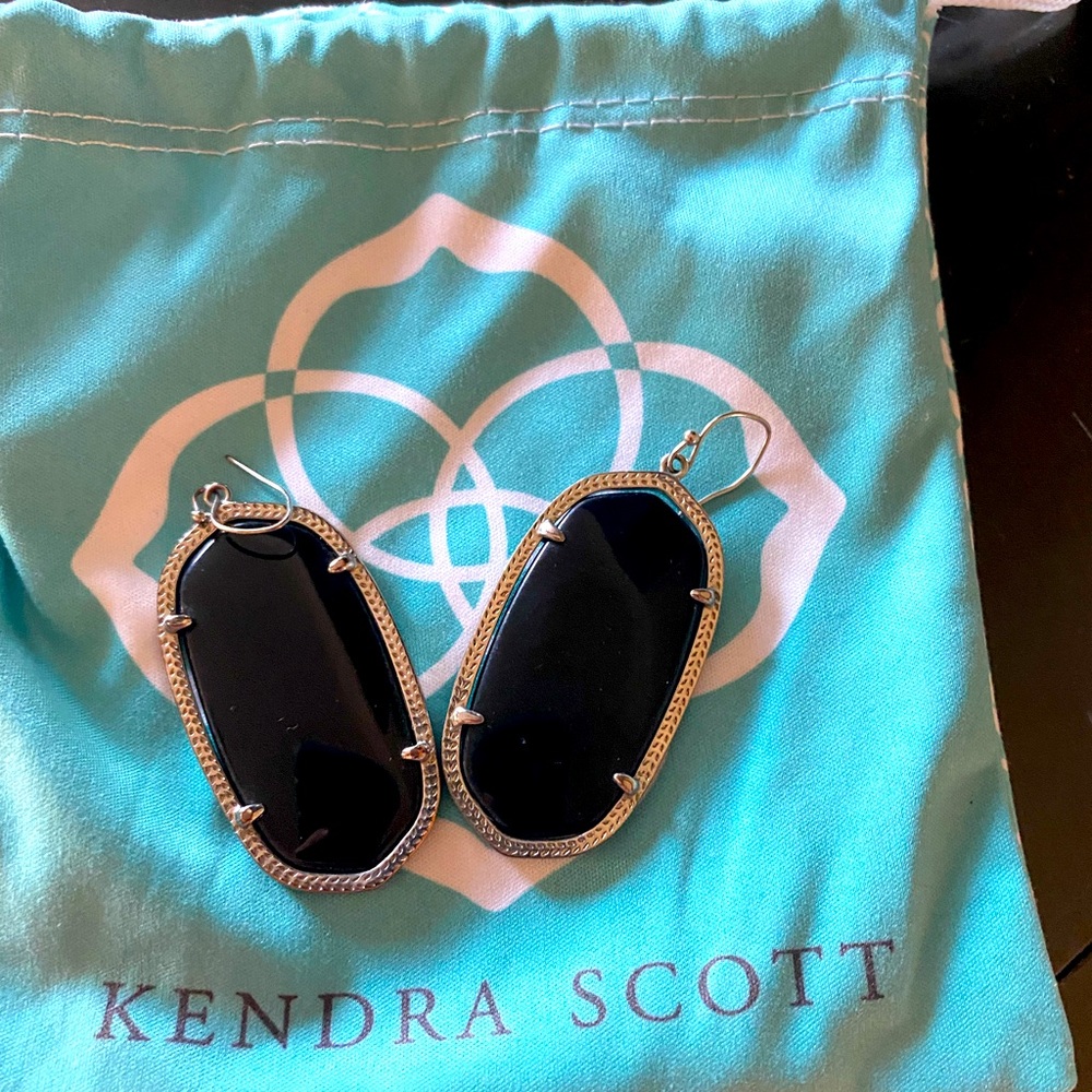 Kendra Scott Black and silver Danielle earrings